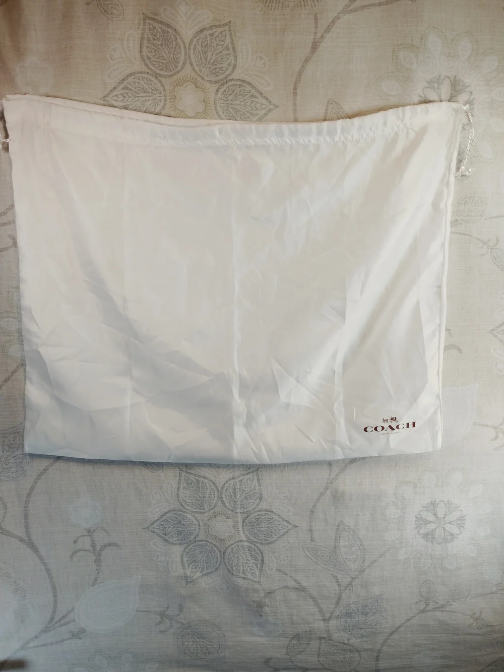 Coach Large White Drawstring Dust Bag